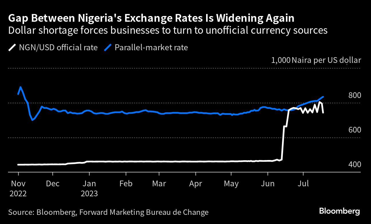 Nigerian central bank is losing a battle to close nairarate gap Moneyweb
