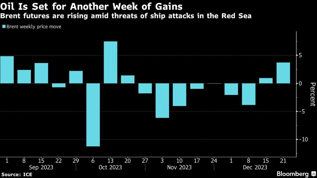 Oil set for weekly gain as Red Sea attacks, OPEC unity in focus - Moneyweb