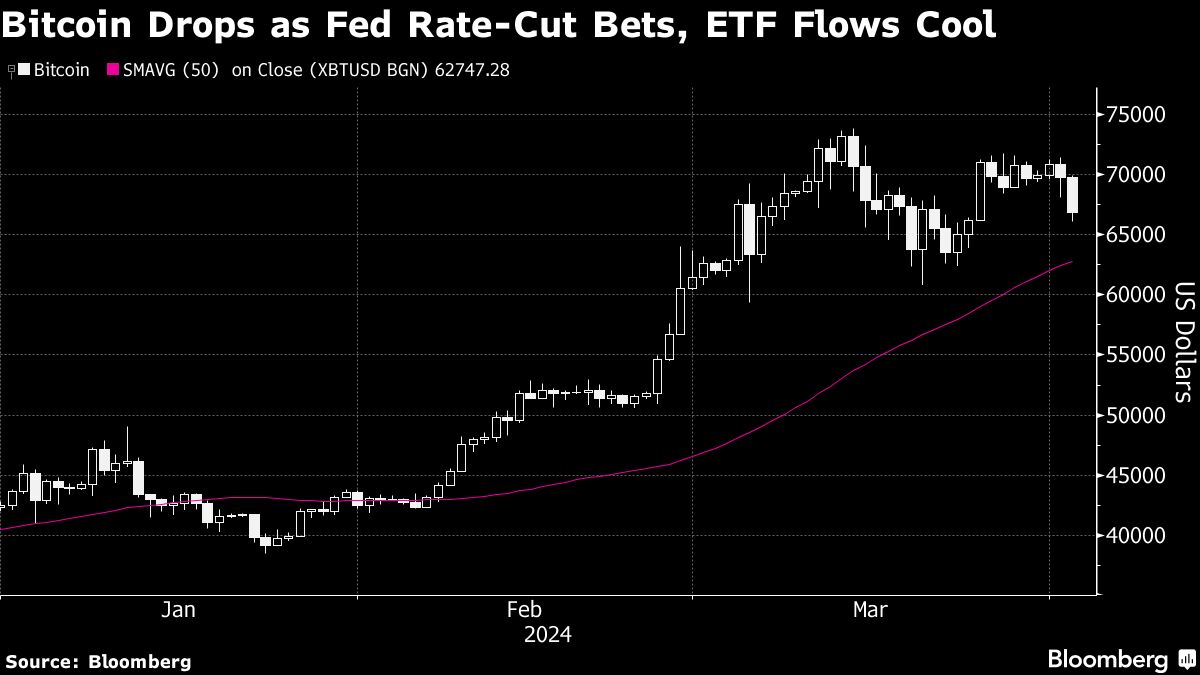Bitcoin sinks on ebbing Fed rate-cut bets and cooling ETF demand - Moneyweb