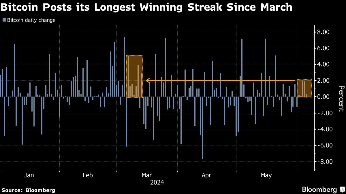 Bitcoin posts longest winning run since March on rate-cut wagers - Moneyweb