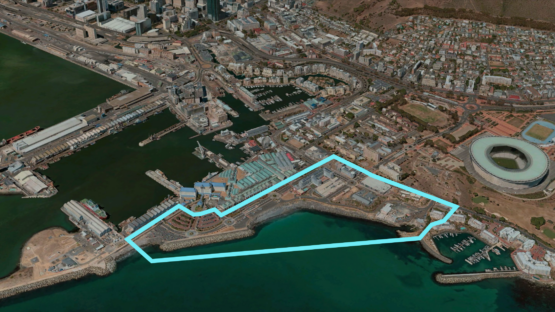 The V&A Waterfront and the area where the Granger Bay Precinct will be 'unlocked'. Image: Growthpoint presentation