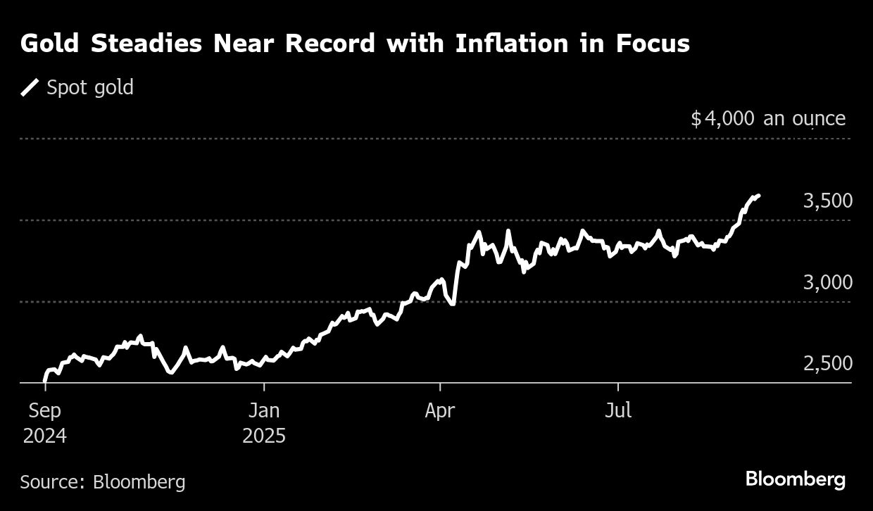 Gold steadies near record as traders gear up for inflation data - Moneyweb