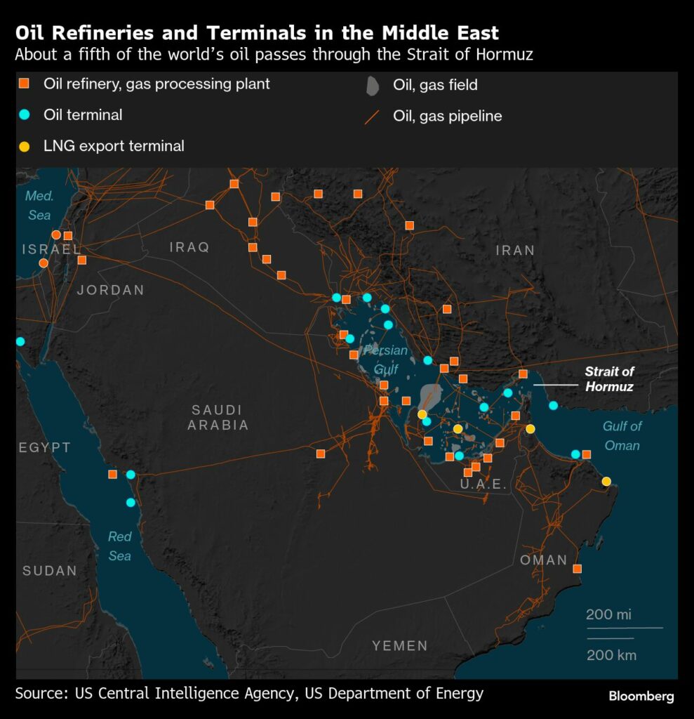 Oil spikes as Middle East war all but halts Hormuz ship strait - Moneyweb