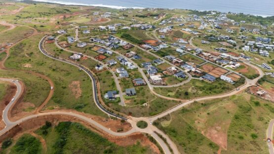 Aerial view of the sea-facing section of Seaton Estate. Image: Supplied