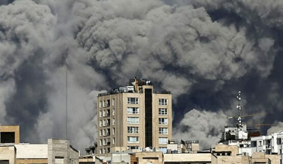 Smoke rises over Tehran in Iran after the city was targeted in US-Israeli strikes on 1 March. Image: Fatemeh Bahrami/Anadolu via Getty Images 