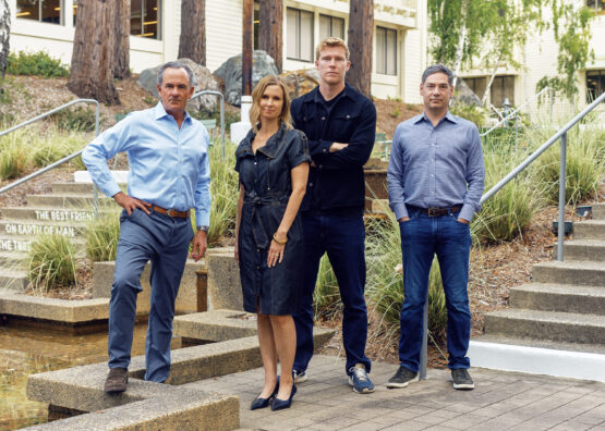 The Energy Substantiation team, Wil Harris, Lucas Harris, Chris Ericksen and Katie Oates in Larkspur, California. Image: Bloomberg